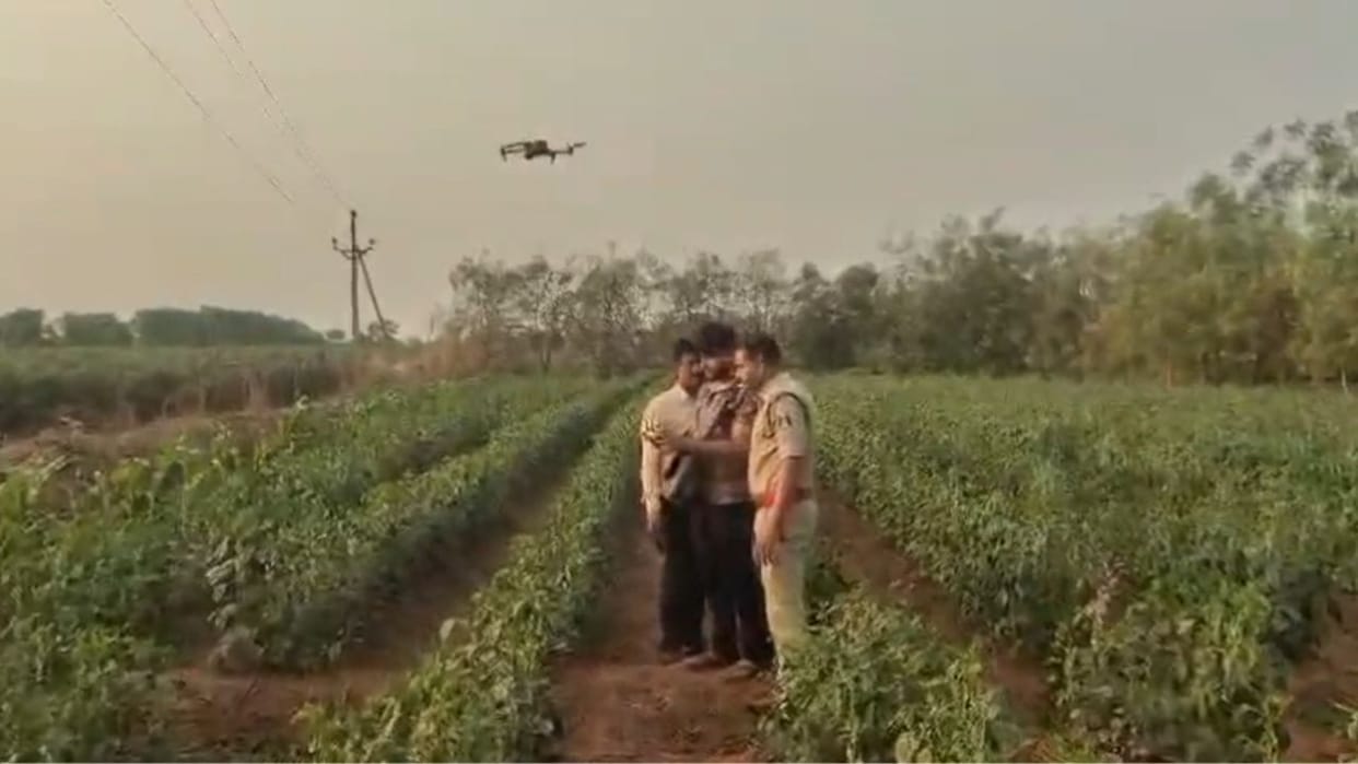 Drone monitoring of farm houses and fields in Bemetara