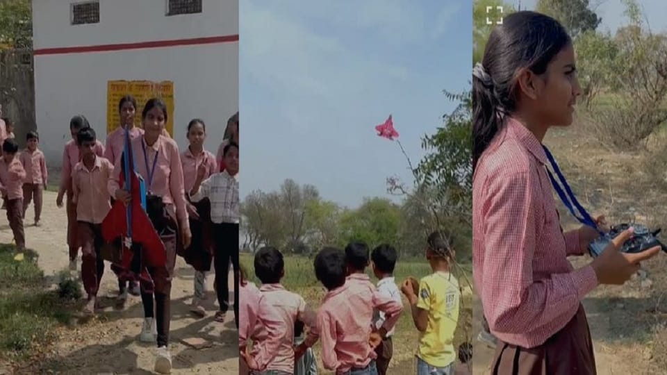 Government school children made a flying model of a raptor