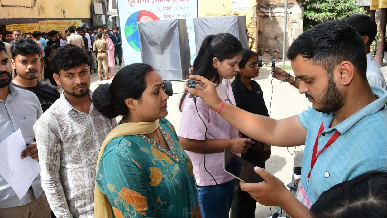 UP Police SI Exam in Varanasi on first day amidst tight security 19,933 out of 38,880 candidates skipped test