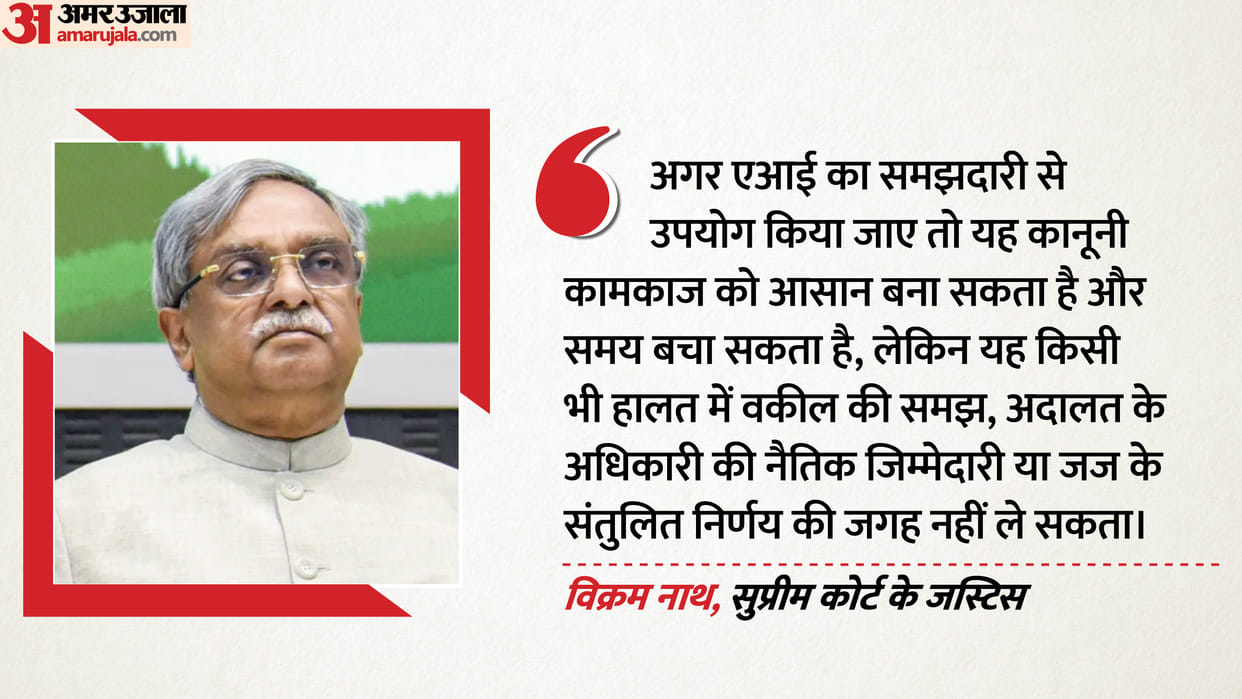 Supreme Court Justice Vikram Nath said AI cannot replace trained mind lawyer ethical responsibility of judge