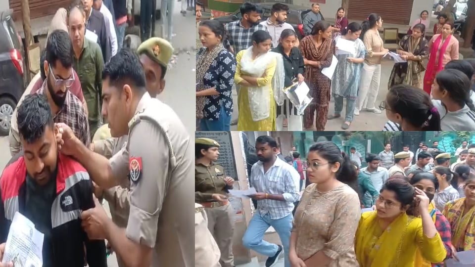 Strict checking in UP Police recruitment exam, women candidates asked to open hair buns