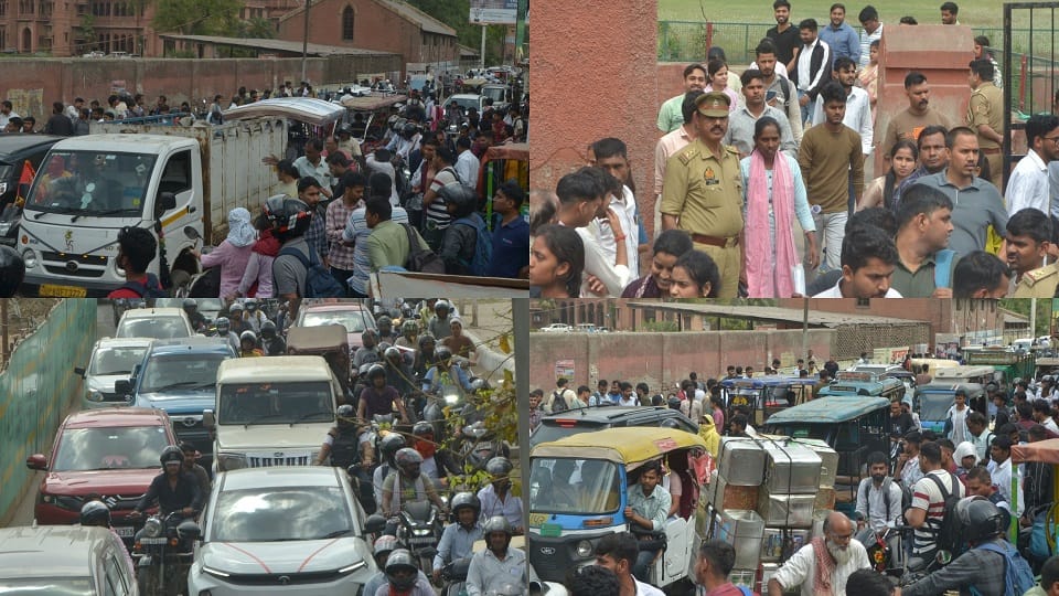 Traffic Jam in Agra after Police Recruitment Exam