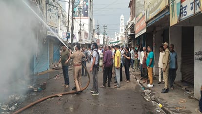 Massive Fire Breaks Out at Readymade Garment Shop in Budaun