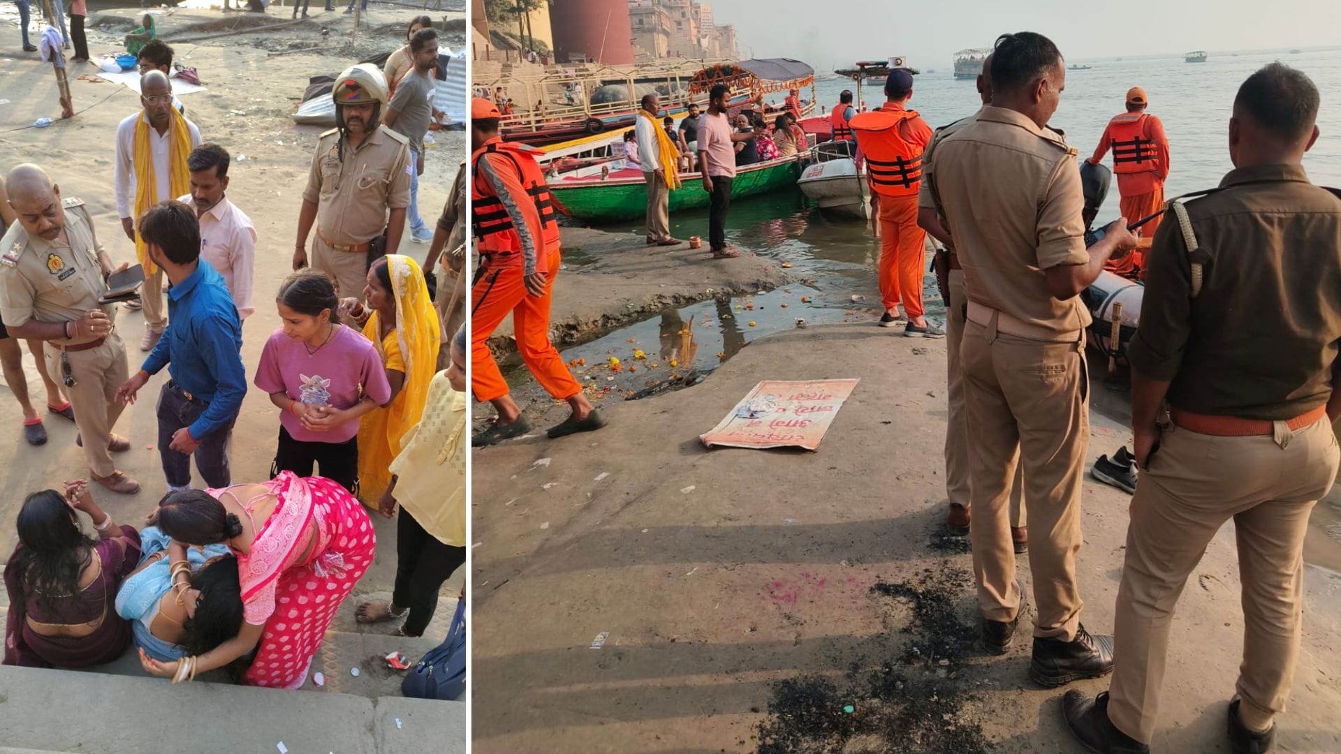 घरट पर बिलखतीं महिलाएं और युवकों को खोजती पुलिस।