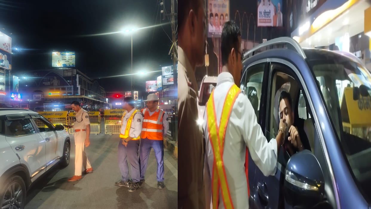 Strict action against drunk drivers in Raipur, traffic police caught 132 drivers in one night