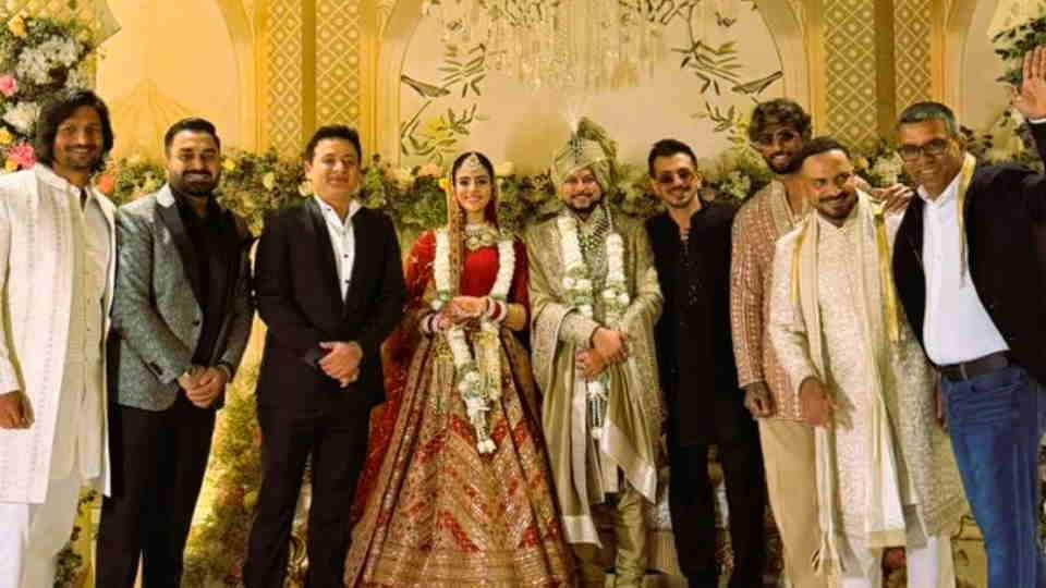 Kuldeep Yadav Vanshika in Mussoorie Photos Chahal Rinku Priya Saroj Dhirendra Shastri Attend Photos Video