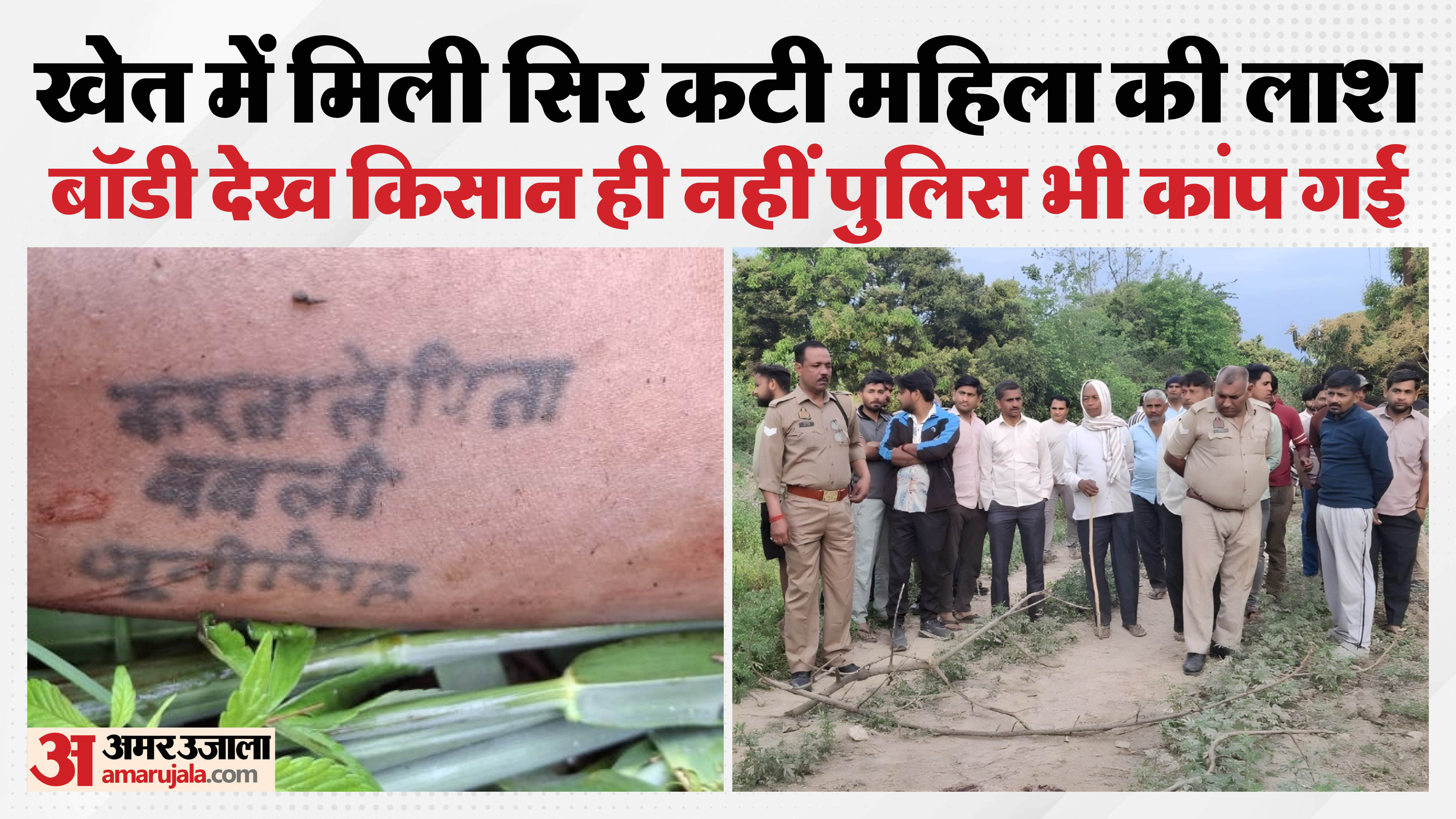 खेत में मिली सिर कटी महिला की लाश