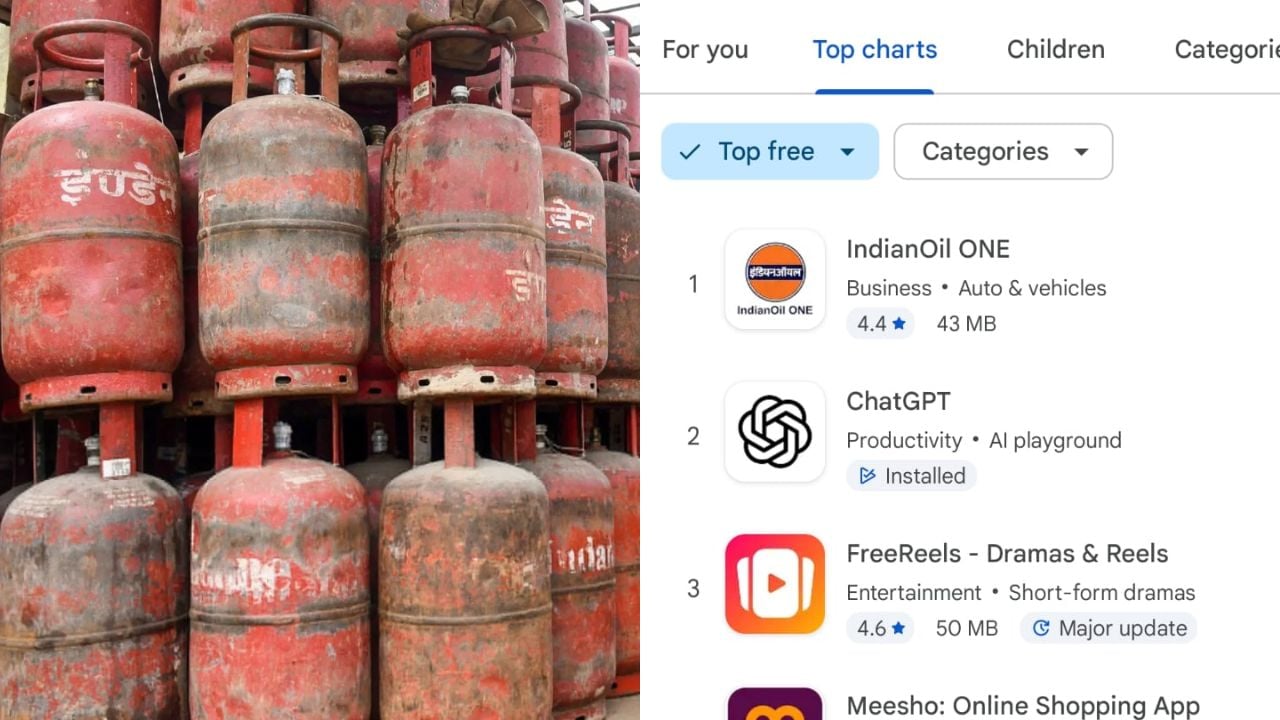 indianoil one lpg booking app beats chatgpt downloads india