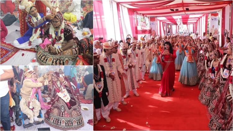 Udaipur News: नारायण सेवा संस्थान में सामूहिक विवाह समारोह, 51 दिव्यांग और निर्धन जोड़ों ने लिए सात फेरे