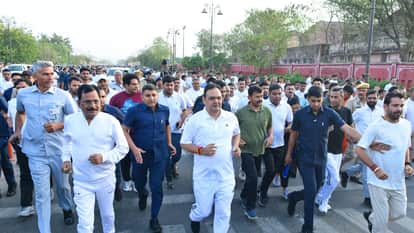 Viksit Rajasthan Run 2026: CM Bhajanlal Sharma Runs with Youngsters Empowers Youth in Jaipur News in Hindi