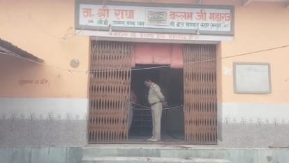 Sadhu Throat Slit at Temple in Barsana in Mathura