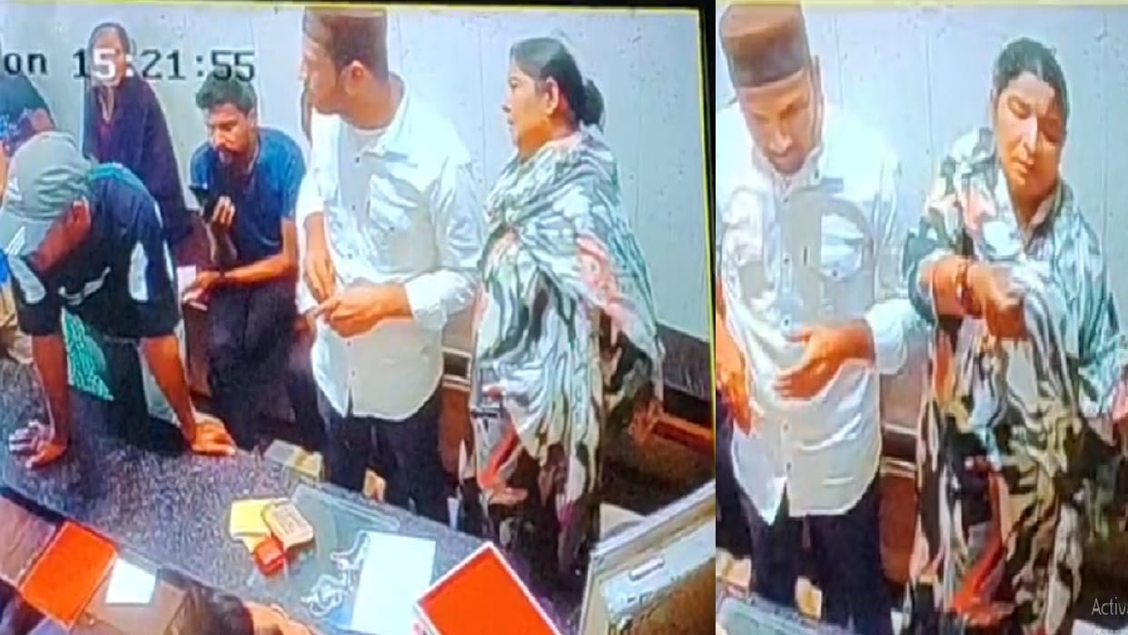 Theft worth Rs 16 lakh caught on camera Woman steals 18 chains from jewellery shop