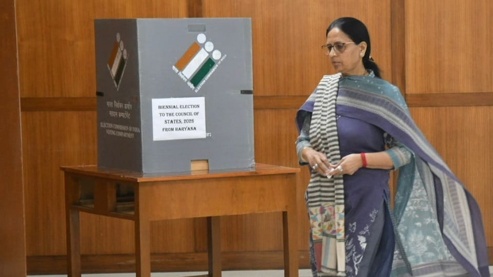 विधायक शैली चौधरी ने राज्यसभा चुनाव के लिए अपना वोट डाला।