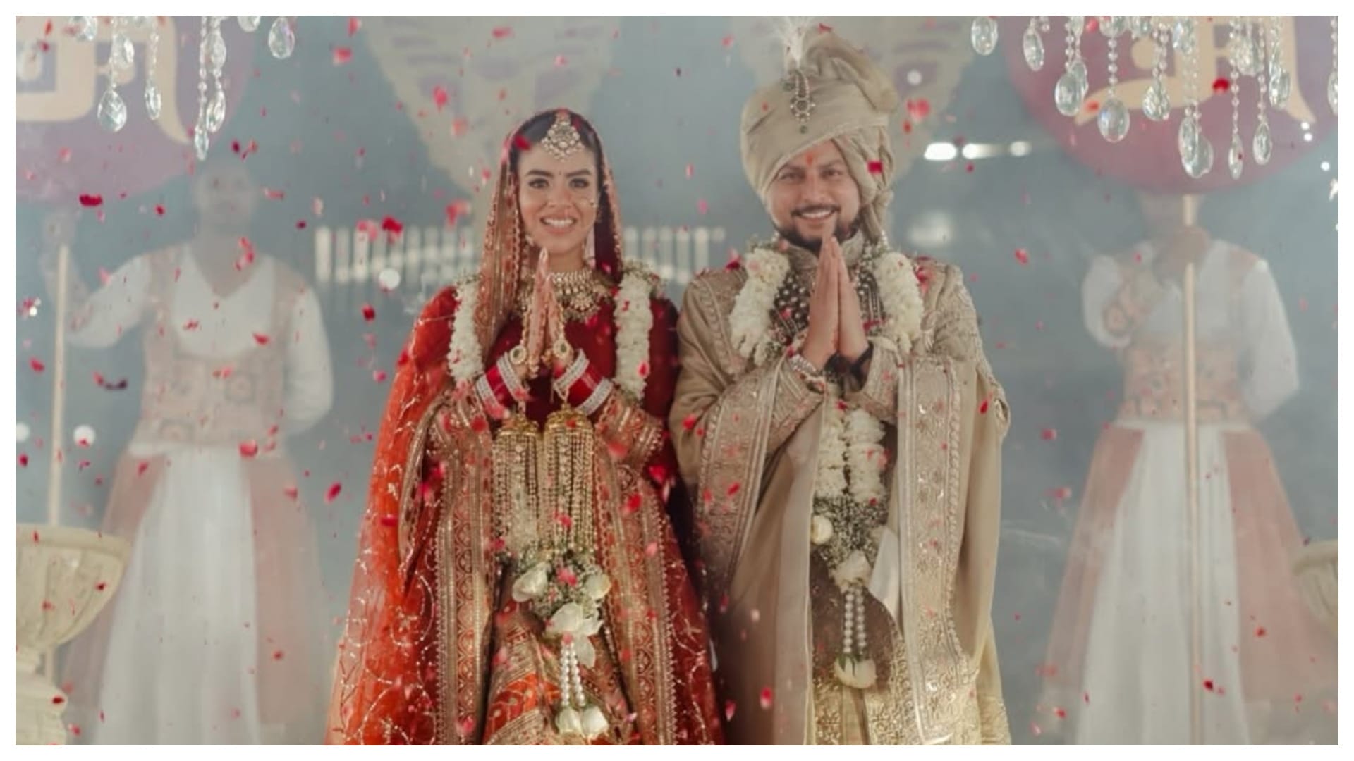 Indian cricket team's spinner Kuldeep Yadav and Vanshika Wedding reception photos and videos