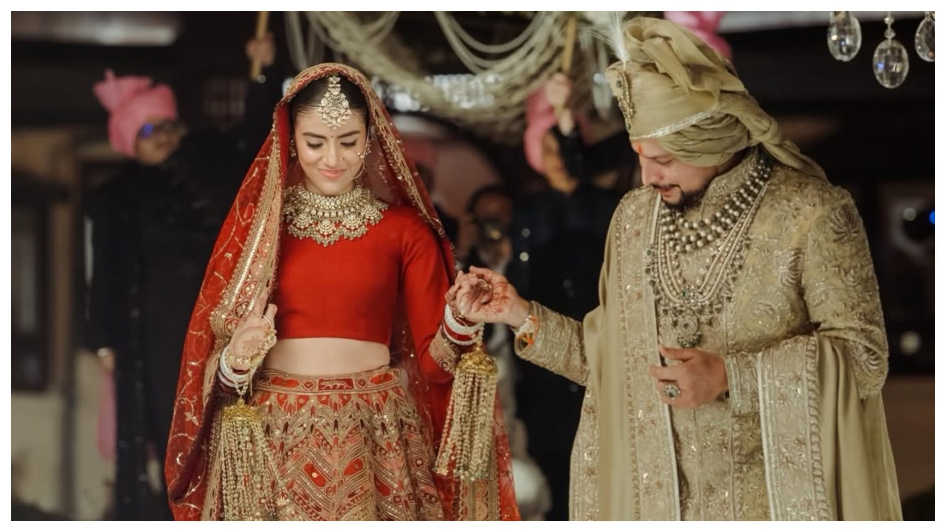 Indian cricket team's spinner Kuldeep Yadav and Vanshika Wedding reception photos and videos