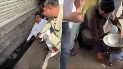 Sehore: Congress stages protest over LPG shortage, tries lighting stove with pipe in drain, targets government