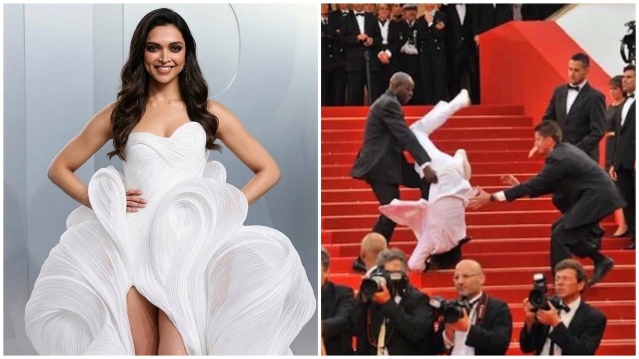 Deepika padukone in oscar awards ceremony did Timothée Chalamet fall on the Oscars 2026 stairs?