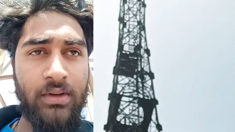 Youth Climbs 100-Metre Telecom Tower After Love Dispute, Threatens Suicide