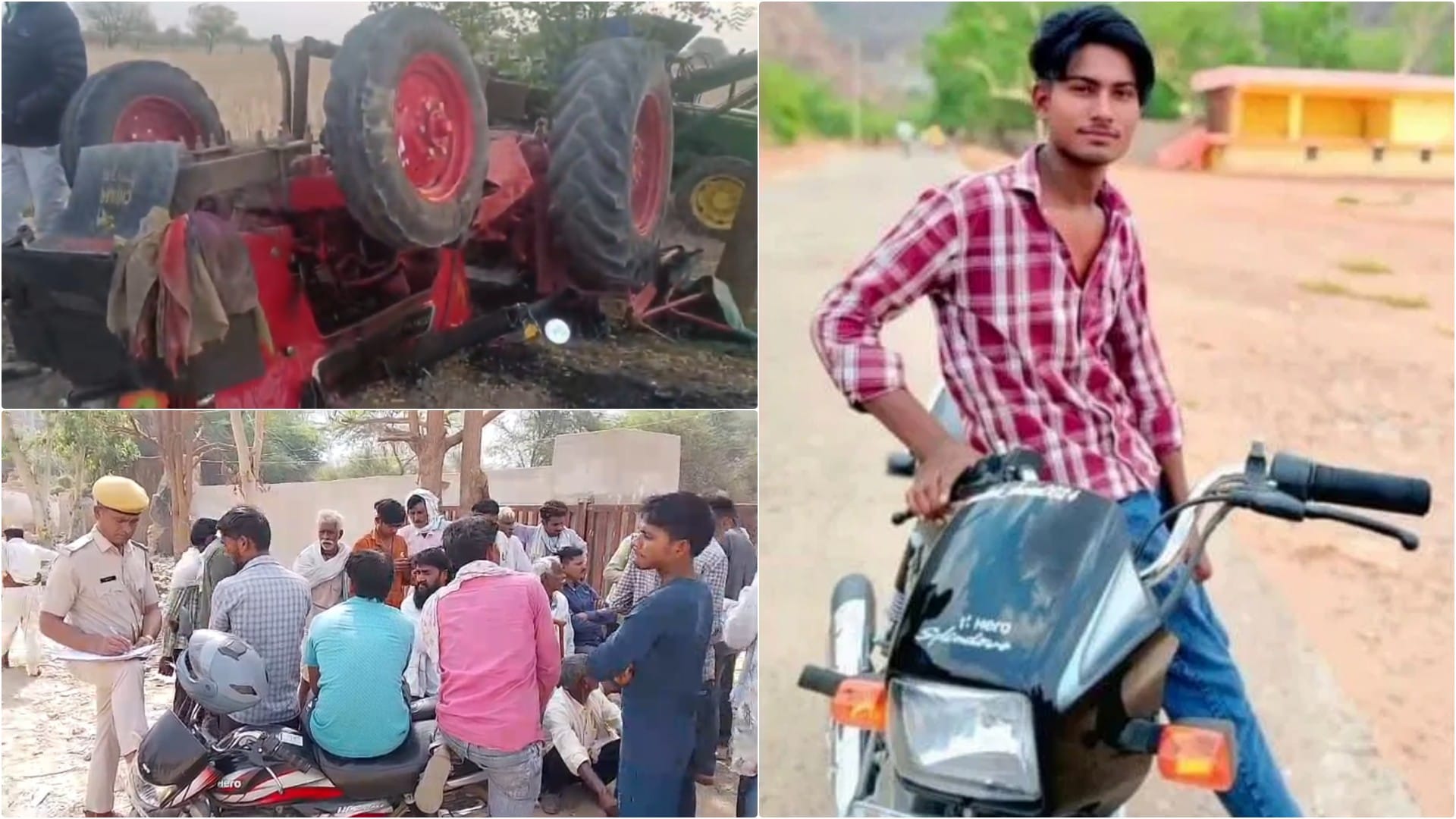 अवैध बजरी से भरी ट्रैक्टर-ट्रॉली पलटने से युवक की मौत