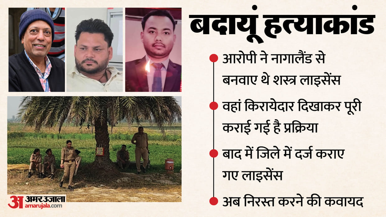budaun double murder family of murder accused Ajay Pratap has obtained arms licenses from Nagaland