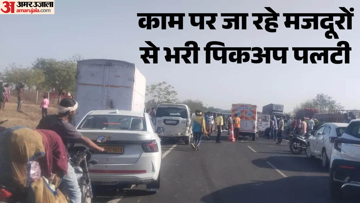 Major Accident on Mumbai-Agra Highway: Pickup Truck Carrying Laborers Overturns Near Sendhwa; One Dead