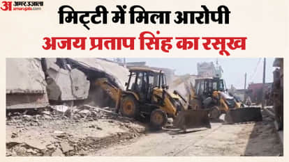 Bulldozer runs over shop of accused in murder of HPCL officers in Budaun