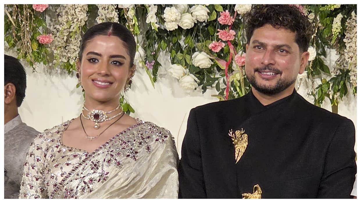Indian cricket team's spinner Kuldeep Yadav and Vanshika Wedding reception photos and videos
