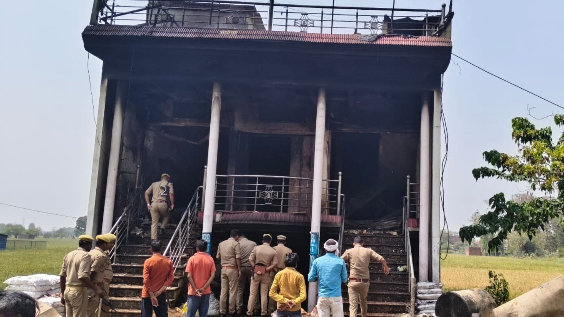 Wife and Son Burned Alive Police Searched for Father in Ashes in ballia