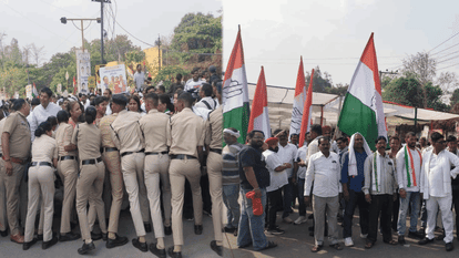 पुलिस और कांग्रेसियों में तीखी नोकझोंक