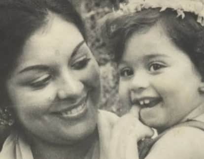 Karan johar wishesh mother hiroo johar on her 83rd birthday shares an unseen childhood photo
