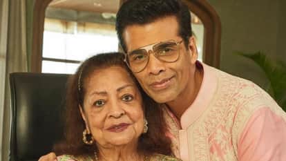 Karan johar wishesh mother hiroo johar on her 83rd birthday shares an unseen childhood photo