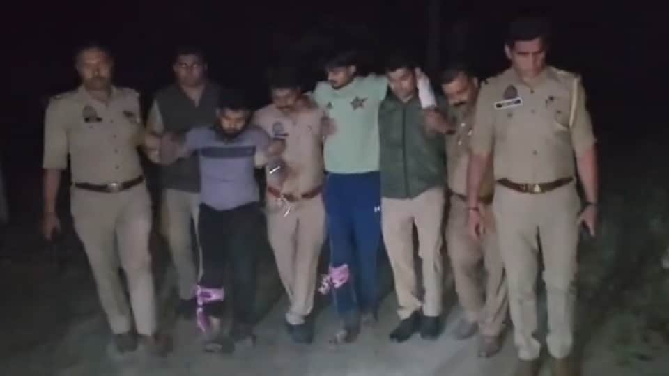 मुठभेड़ में गिरफ्तार बदमाश।