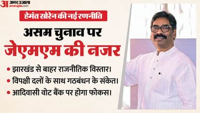 Assam assembly elections 2026 Hemant Soren strategy expansion JMM tribal tea alliance regional parties