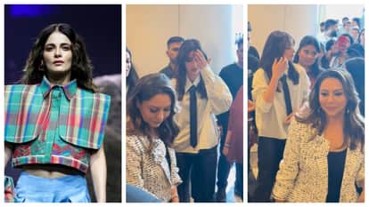 mumbai fashion week Radhikka Madan walks the ramp Ananya Panday talked with Shah Rukh Khan wife Gauri