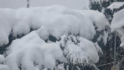 Snowfall in Gangotri Harsil Gangotri highway closed for vehicles at Sukhi Top Uttarkashi Uttarakhand news