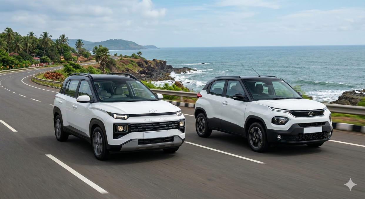 Hyundai Exter Facelift 2026 vs Tata Punch: Price, Features, Safety & Performance Compared