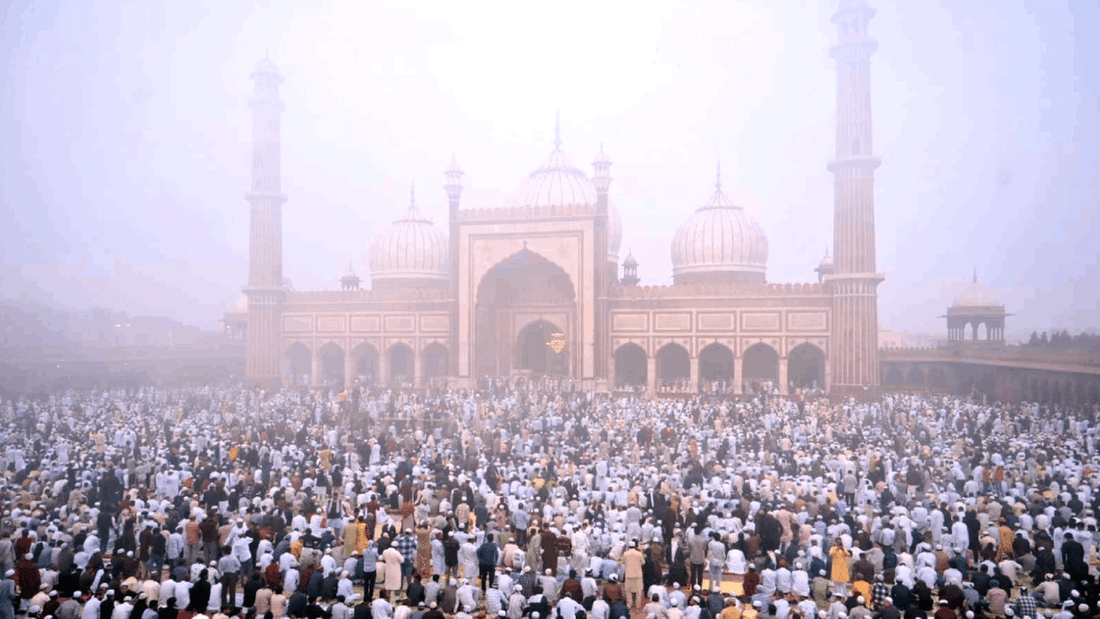 eid 2026 today Namaz offered at Delhi Jama Masjid with others  See Photos