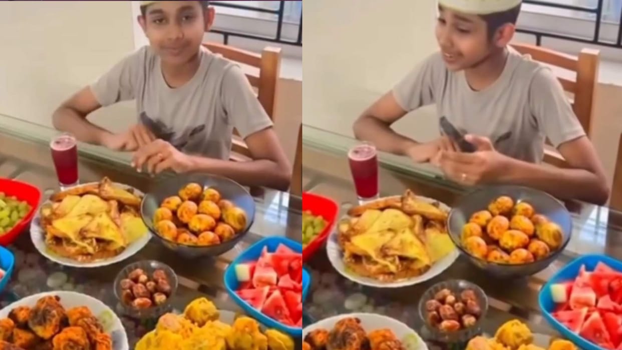Muslim boy robin zain from Kerala sings Ganesha Stuti before breaking his fast video goes viral