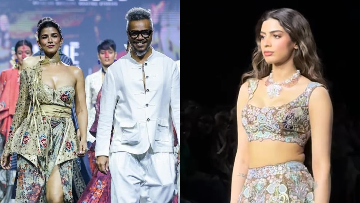 Khushi Kapoor and Nimrat Kaur Ramp Walk In Mumbai Fashion Week Manish Malhotra Cancels Show