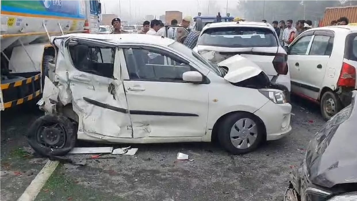 Vehicles collide on the GT Road highway in Panipat due to fog; 10–15 vehicles involved in the pile-up.