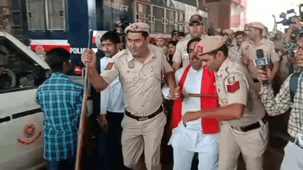 Amidst heavy security thousands of people collectively offered Eid prayers in Uttam Nagar