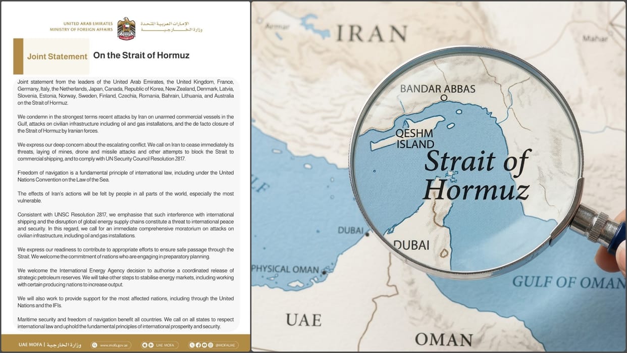 West Asia Crisis: 22 countries urge Iran to cease attacks, reopen the Strait of Hormuz