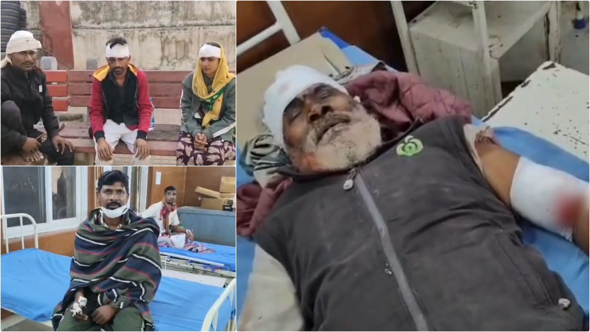 अस्पताल में इलाज कराने पहुंचे घायल लोग