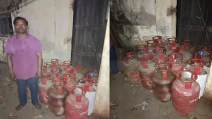 Illegal gas cylinder stockpiled in Raipur, police arrested a youth with 16 domestic cylinders
