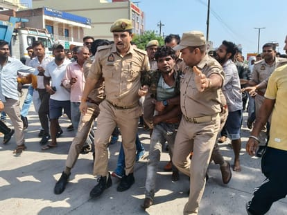dol Vandalism Sparks Tension in Orai, Accused Beaten by Mob, Police Take Control