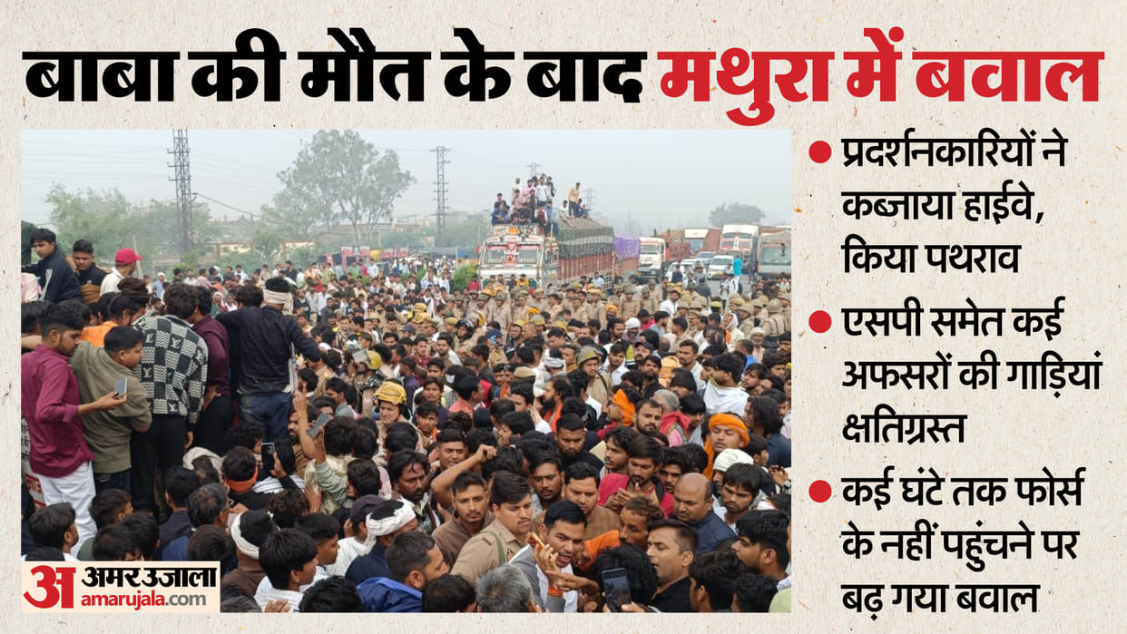 Farsa Wale Baba Death: Highway Blocked, Stone Pelting on Police After Alleged Murder Mathura News in Hindi