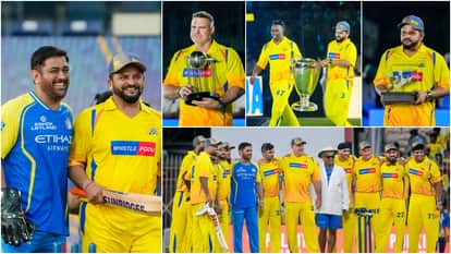 Chennai Super Kings Roar 2026: Mahendra Singh Dhoni felicitated Sanju Samson, Shivam Dube, and Ayush Mhatre