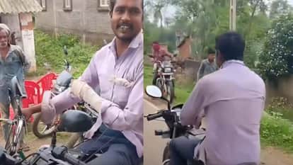Your mind will be blown to see man riding a bike shoking video goes viral on social media