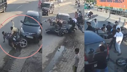 मैनाठेर में कार सवार ने लोगों को कुचला