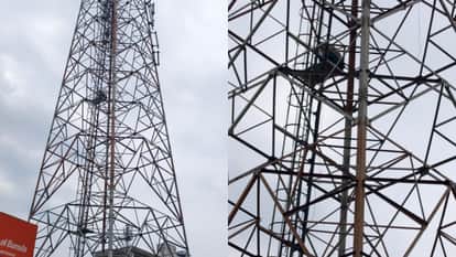 Man Stages High-Voltage Drama by Climbing Mobile Tower Over Land Dispute in Budaun